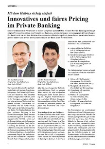 Innovatives und faires Pricing im Private Banking